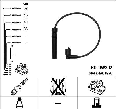 NGK 8276 - Комплект проводов зажигания parts5.com