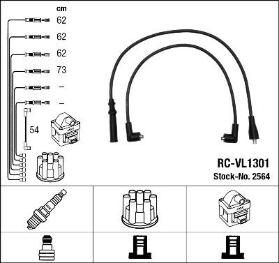 NGK 2564 - Комплект проводов зажигания parts5.com