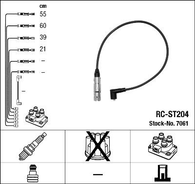 NGK 7061 - Комплект проводов зажигания parts5.com