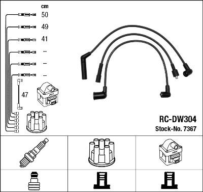 NGK 7367 - Комплект проводов зажигания parts5.com