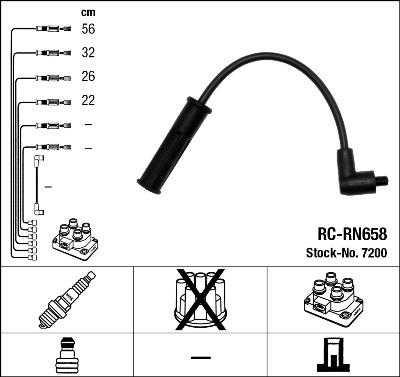 NGK 7200 - Комплект проводов зажигания parts5.com