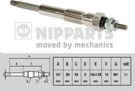 Nipparts J5712016 - Свеча накаливания parts5.com