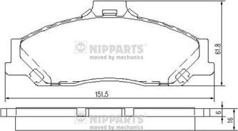 Nipparts J3603053 - Тормозные колодки, дисковые, комплект parts5.com