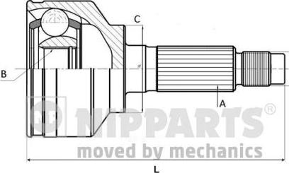 Nipparts J2825008 - Шарнирный комплект, ШРУС, приводной вал parts5.com