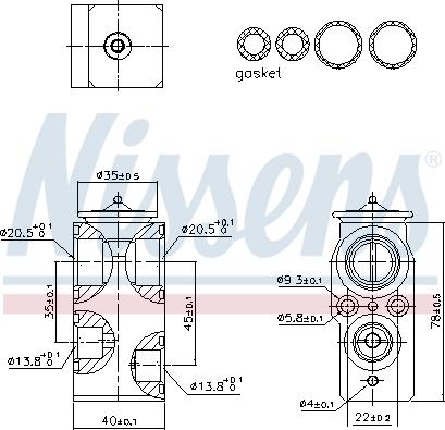 Nissens 999422 - Расширительный клапан, кондиционер parts5.com