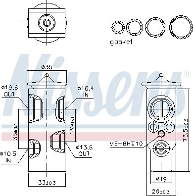 Nissens 999350 - Расширительный клапан, кондиционер parts5.com