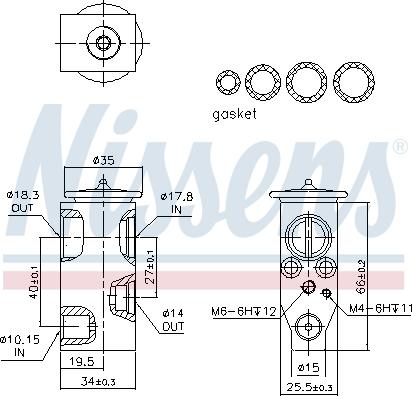 Nissens 999366 - Расширительный клапан, кондиционер parts5.com