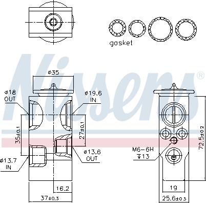 Nissens 999378 - Расширительный клапан, кондиционер parts5.com