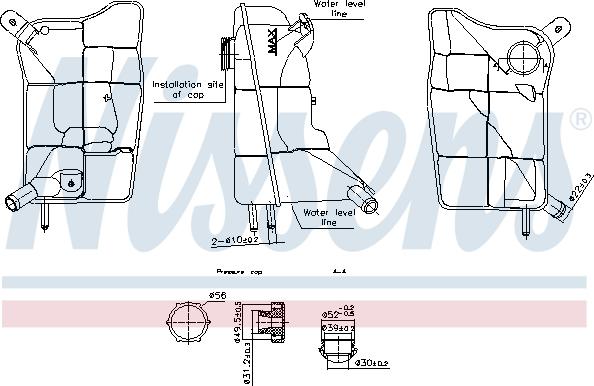 Nissens 996304 - Компенсационный бак, охлаждающая жидкость parts5.com