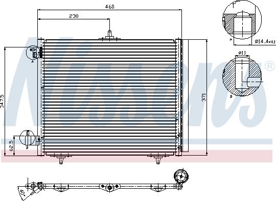 Nissens 94595 - Конденсатор кондиционера parts5.com