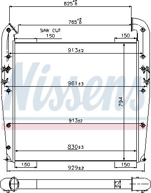 Nissens 96960 - Интеркулер, теплообменник турбины parts5.com