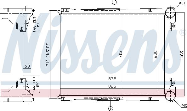 Nissens 96967 - Интеркулер, теплообменник турбины parts5.com