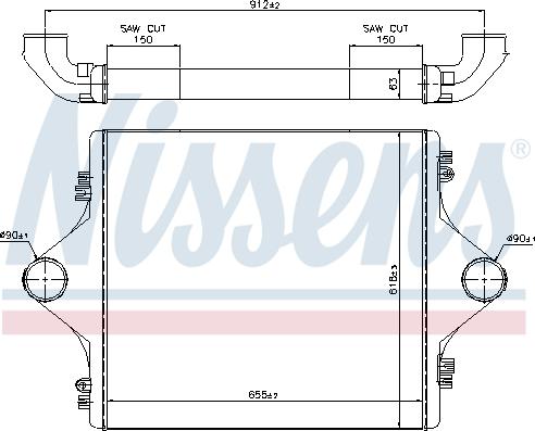 Nissens 96977 - Интеркулер, теплообменник турбины parts5.com