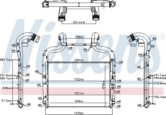 Nissens 96424 - Интеркулер, теплообменник турбины parts5.com