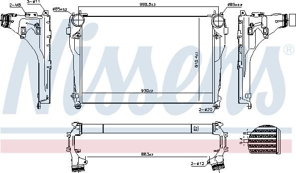 Nissens 961565 - Интеркулер, теплообменник турбины parts5.com