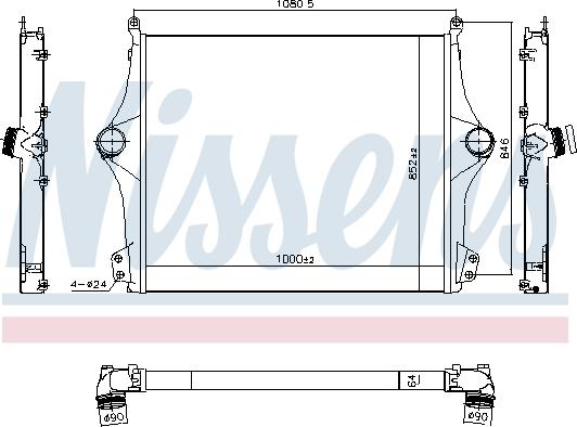 Nissens 961298 - Интеркулер, теплообменник турбины parts5.com