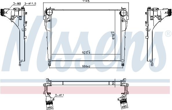 Nissens 961218 - Интеркулер, теплообменник турбины parts5.com