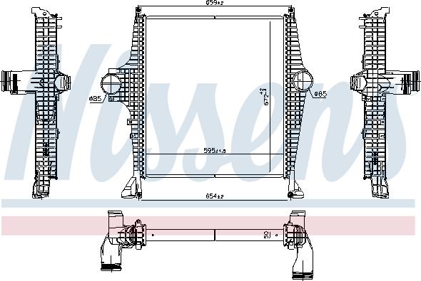 Nissens 961287 - Интеркулер, теплообменник турбины parts5.com