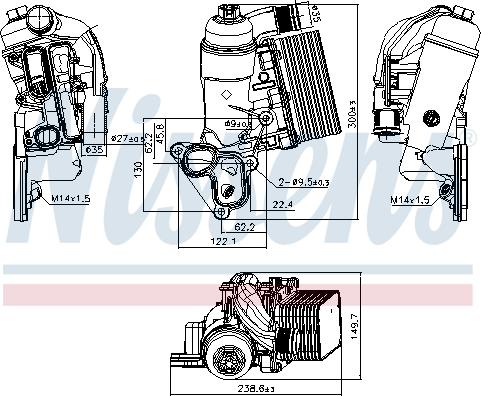 Nissens 90953 - Масляный радиатор, двигательное масло parts5.com