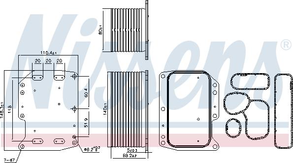 Nissens 90922 - Масляный радиатор, двигательное масло parts5.com