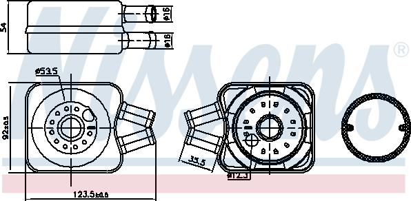 Nissens 90607 - Масляный радиатор, двигательное масло parts5.com