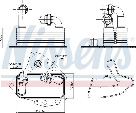 Nissens 90803 - Масляный радиатор, двигательное масло parts5.com