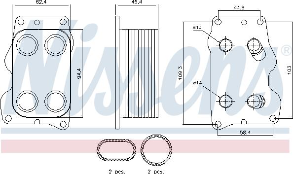 Nissens 90740 - Масляный радиатор, двигательное масло parts5.com