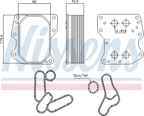 Nissens 90752 - Масляный радиатор, двигательное масло parts5.com