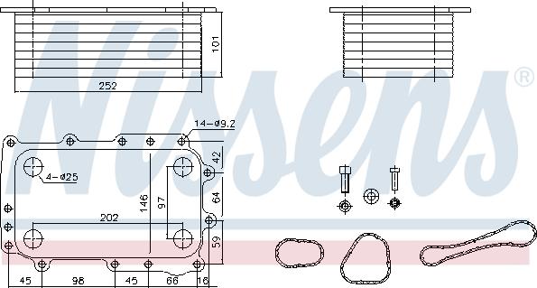 Nissens 91431 - Масляный радиатор, двигательное масло parts5.com