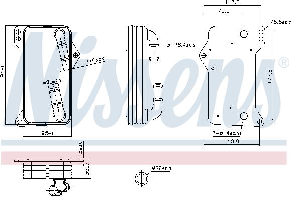 Nissens 91505 - Масляный радиатор, автоматическая коробка передач parts5.com