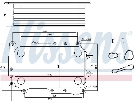 Nissens 91305 - Масляный радиатор, двигательное масло parts5.com