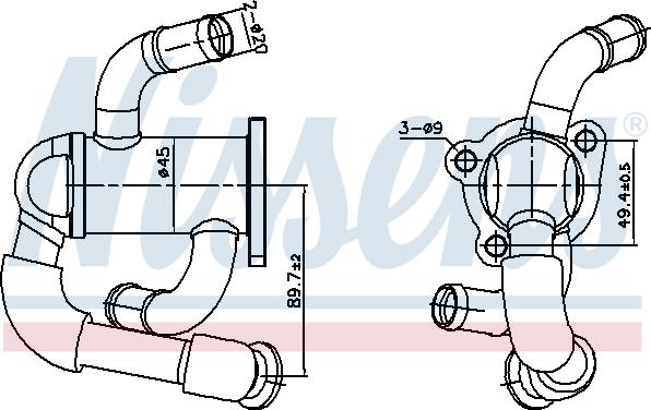 Nissens 989433 - Радиатор, рециркуляция ОГ parts5.com