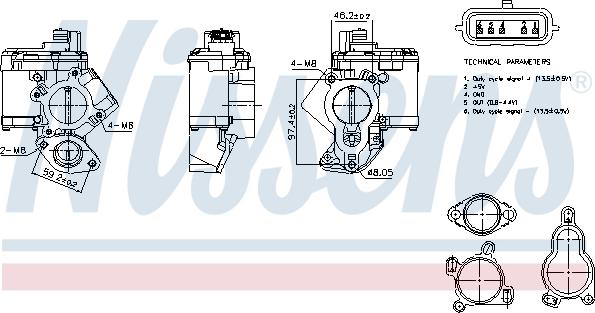 Nissens 98463 - Клапан возврата ОГ parts5.com