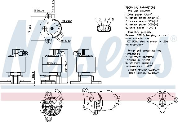 Nissens 98206 - Клапан возврата ОГ parts5.com