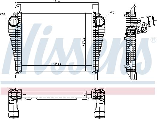 Nissens 97064 - Интеркулер, теплообменник турбины parts5.com