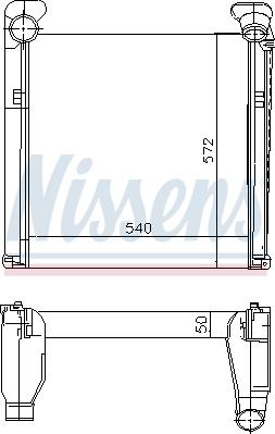 Nissens 97007 - Интеркулер, теплообменник турбины parts5.com