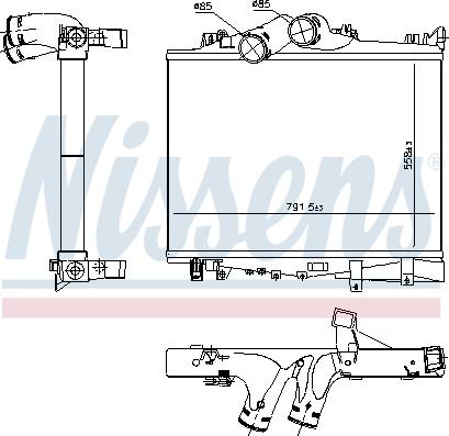 Nissens 97038 - Интеркулер, теплообменник турбины parts5.com