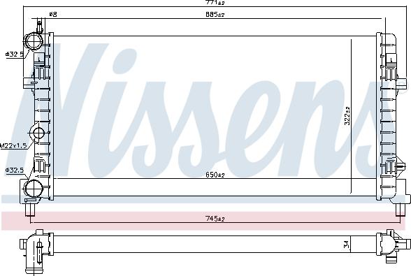 Nissens 640012 - Радиатор, охлаждение двигателя parts5.com