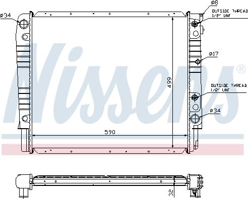 Nissens 65542A - Радиатор, охлаждение двигателя parts5.com