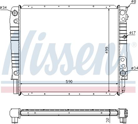 Nissens 65531A - Радиатор, охлаждение двигателя parts5.com