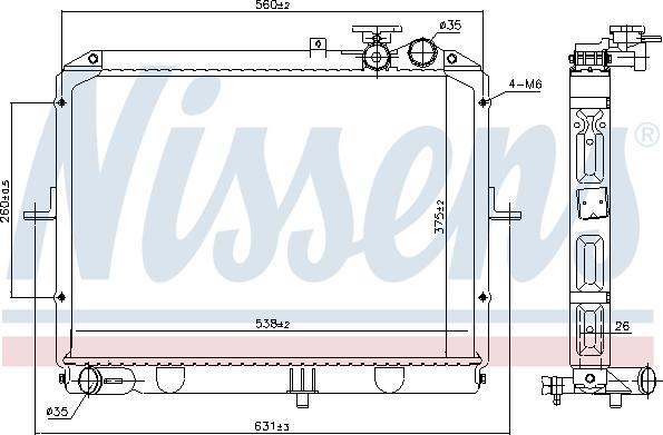 Nissens 66645 - Радиатор, охлаждение двигателя parts5.com