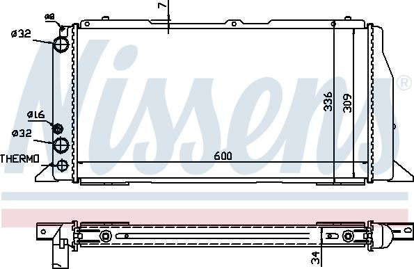 Nissens 60487 - Радиатор, охлаждение двигателя parts5.com