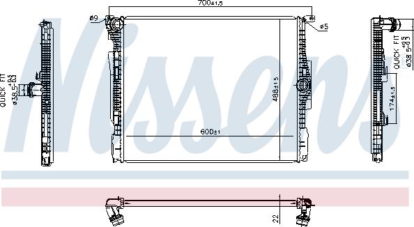 Nissens 606513 - Радиатор, охлаждение двигателя parts5.com