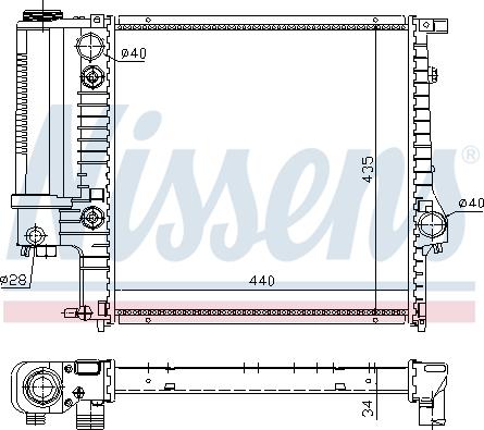 Nissens 60613A - Радиатор, охлаждение двигателя parts5.com