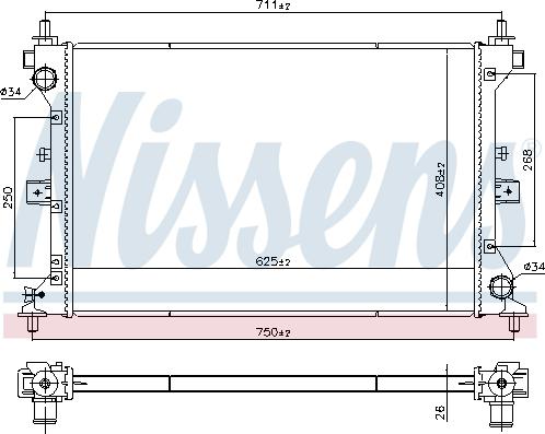 Nissens 606383 - Радиатор, охлаждение двигателя parts5.com