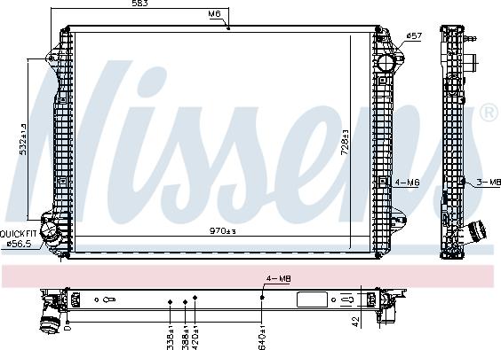 Nissens 606320 - Радиатор, охлаждение двигателя parts5.com