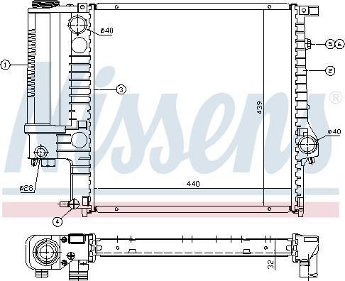 Nissens 60623 - Радиатор, охлаждение двигателя parts5.com