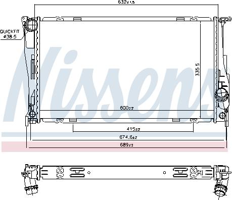 Nissens 60832 - Радиатор, охлаждение двигателя parts5.com