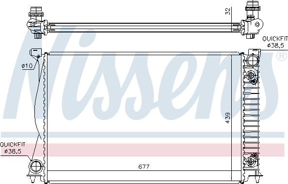 Nissens 60232A - Радиатор, охлаждение двигателя parts5.com