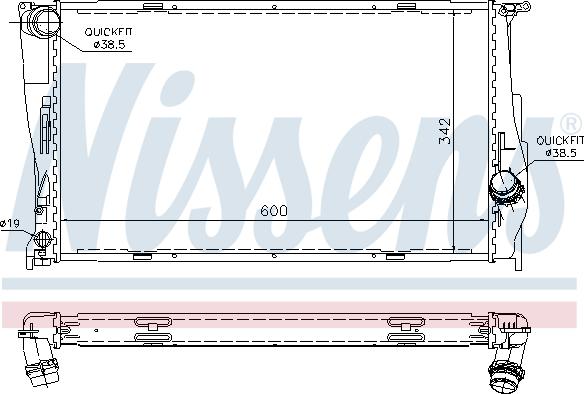 Nissens 60785A - Радиатор, охлаждение двигателя parts5.com